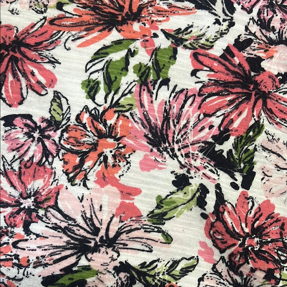 J. Jill Pink and White Floral Tunic 3/4 Sleeve - Picture 10 of 10
